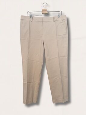 LOFT Beige Straight-Leg Trousers